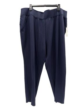 Stylus Women's 2X Mid-Rise Soft and Stretchy Pull On Jogger Pant Navy Blue NWT